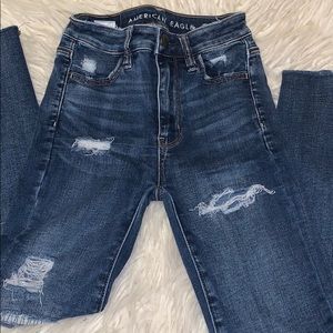 blue high waisted jeans